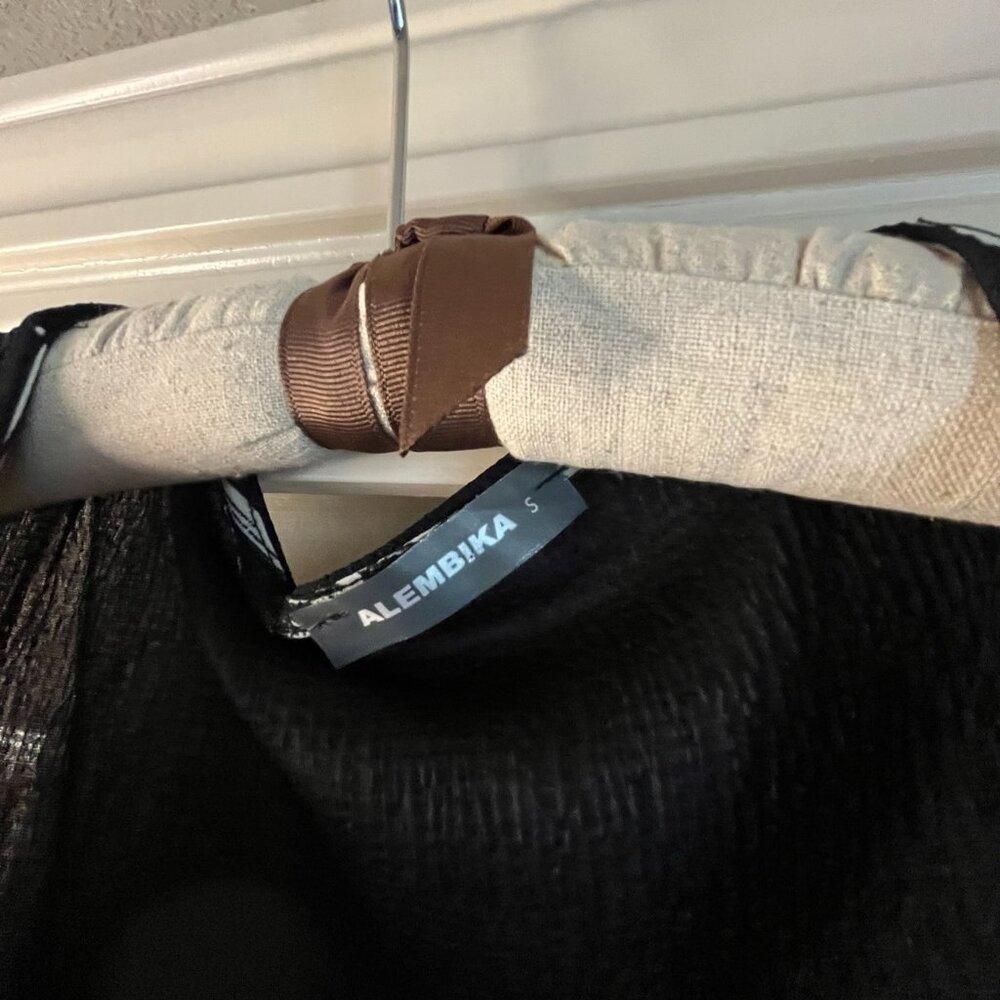 Alembika Dahlia Mixed Media Swing Top, Size S, Bl… - image 6